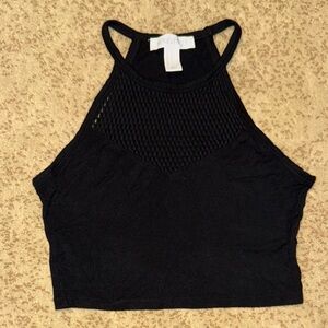 Forever 21 Black Mesh Crop Top